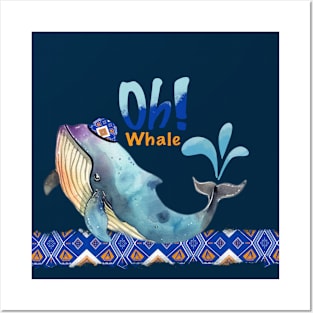 Oh Whale, Whale Ikat Posters and Art